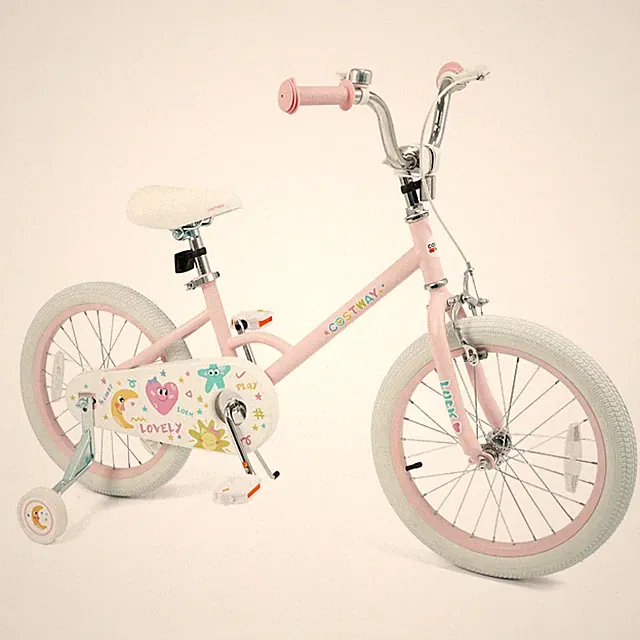 18 Inch Kids Bike for Girls Boys Age 3-8 Years w/Training Wheels, Coaster Brake