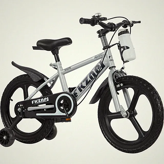 18-Inch Kids Bike with Night-Glow Training Wheels for Boys & Girls,Gray