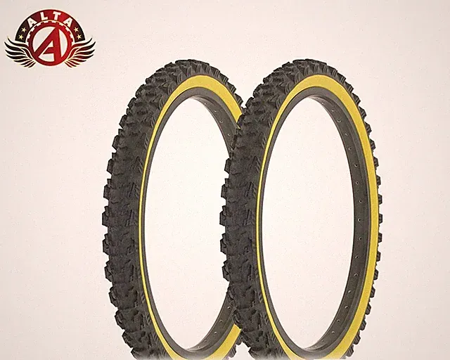 2 Alta Performance M.T.B BICYCLE 20" x 2.00" Black/Gum DURABLE Knobby Rough TIRE