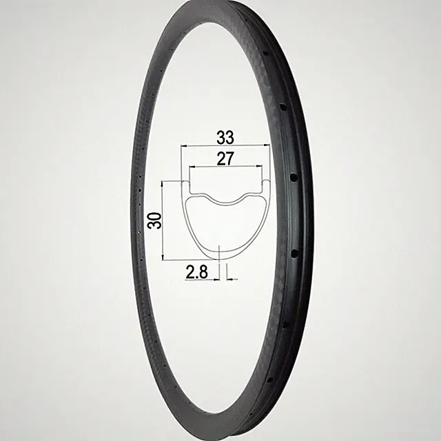 29er Mountain Bike Carbon Rims Asymmetric Clincher Tubeless Wheel 24H 28H 32H