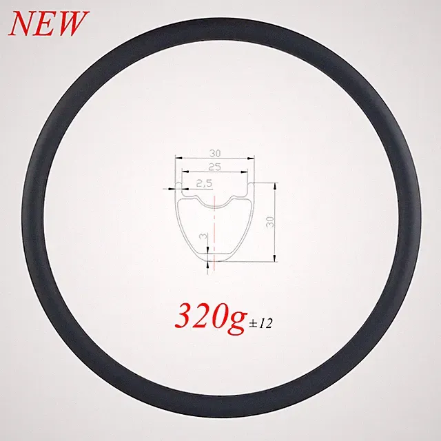 29er MTB XC Bike Clincher Tubeless Carbon Rim Hookless Gravel Wheel 24-32 Holes