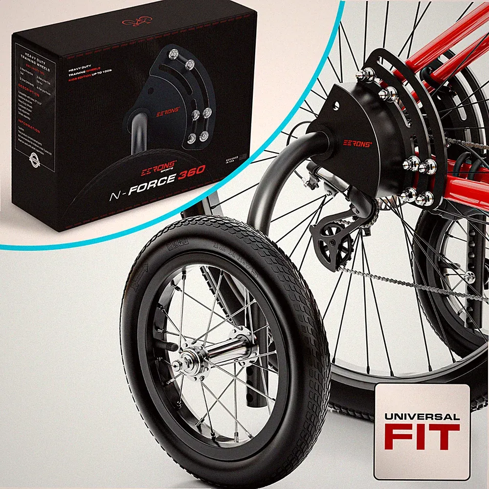 Adjustable Bicycle Training Wheels NFORCE-360, Stabilizer for Adult 20'' to 29''