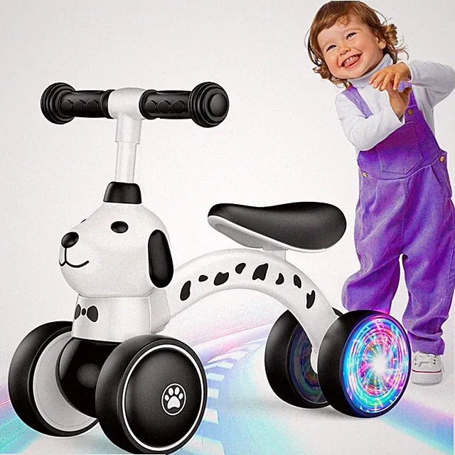 Baby Balance Bike Toys for 1 2 Year Old, Colorful Lighting Toddler Bike, Firs...