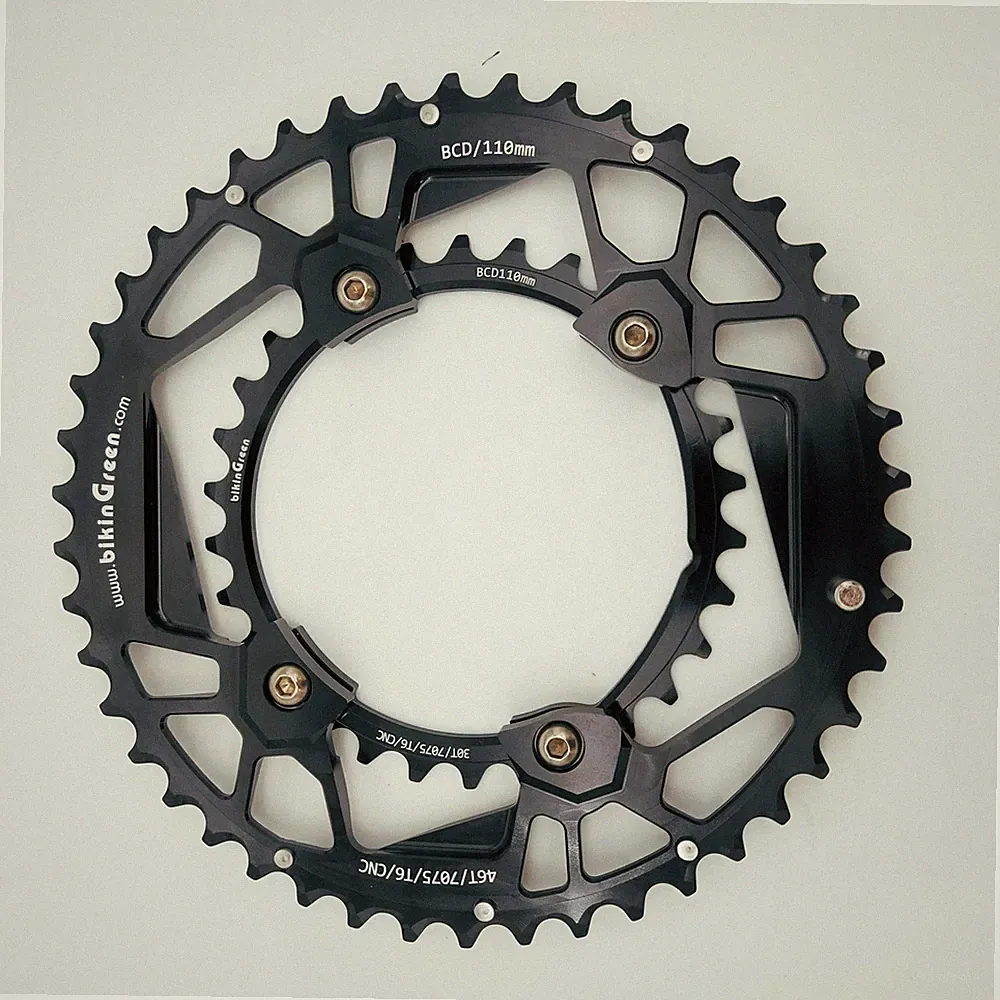 bikinGreen CNC Chainring 46/30T FoR Shimano 4 Arm 10-12 Spd Road Cyclocross Tour