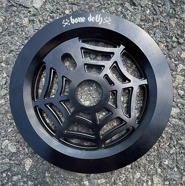 BONE DETH WEBSLINGER BMX BIKE SPROCKET + GUARD 7075 ALLOY 30t BLACK NEW