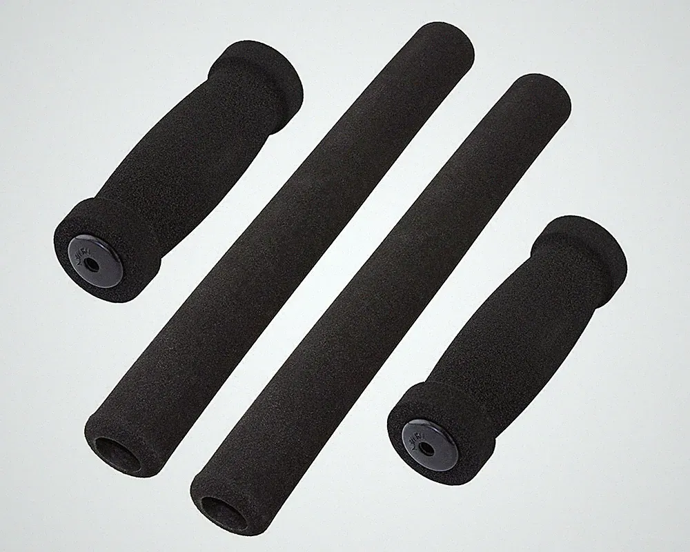 Cruiser Bicycle Grips 4-Piece Set 7/8" Black – 127/298mm – Comfortable Soft Foam