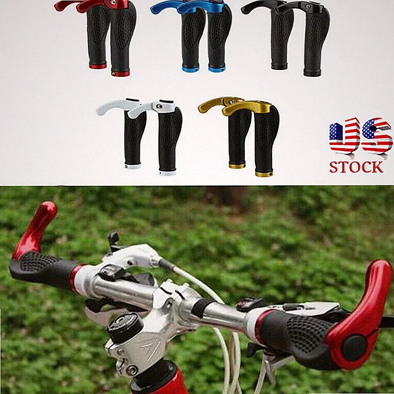 Ergonomic MTB Mountain Bike Bicycle Handlebar Rubber Grips Cycling Lock-On Ends