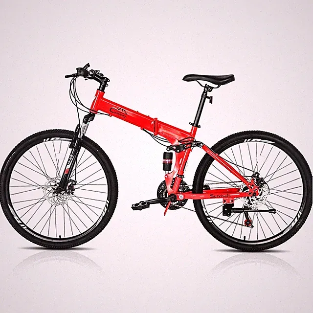 Folding Mountain Bike Full Suspension 26" Wheel 21 Speed Bicycle Adult Men Women