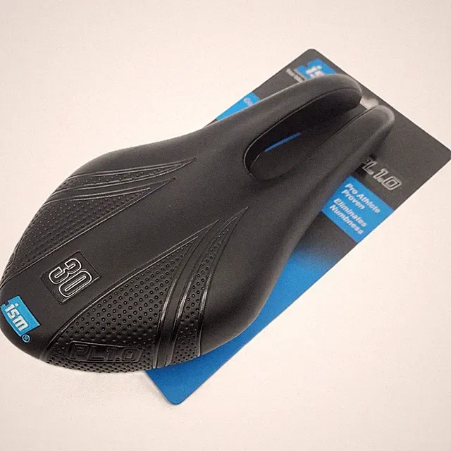 ISM PL 1.0 30-Series Split-Nose Black Gel Foam Bicycle Saddle Steel Rails