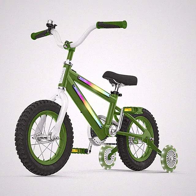 Jetson Light Rider 12" LED Kids Bike with Coaster Brakes, Training Wheels, Green