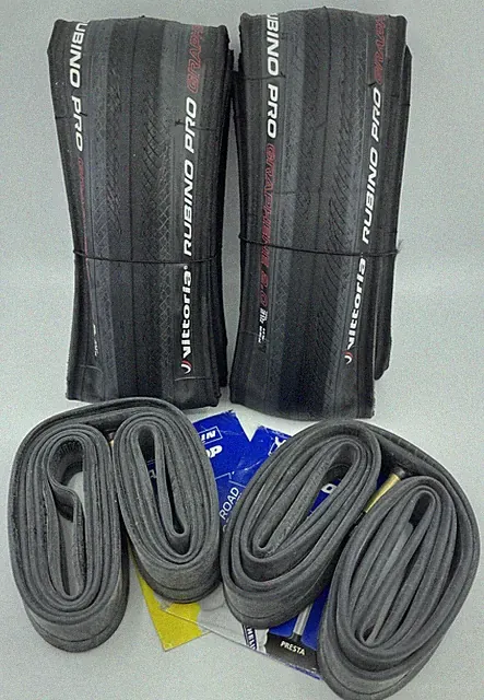 PAIR Vittoria Rubino PRO IV G2.0 700c 30mm Folding Black Clincher Tires & TUBES!