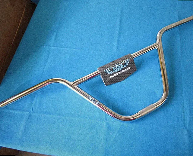 SE Racing BMX Bicycle Power Wing Handlebar in Chrome - New