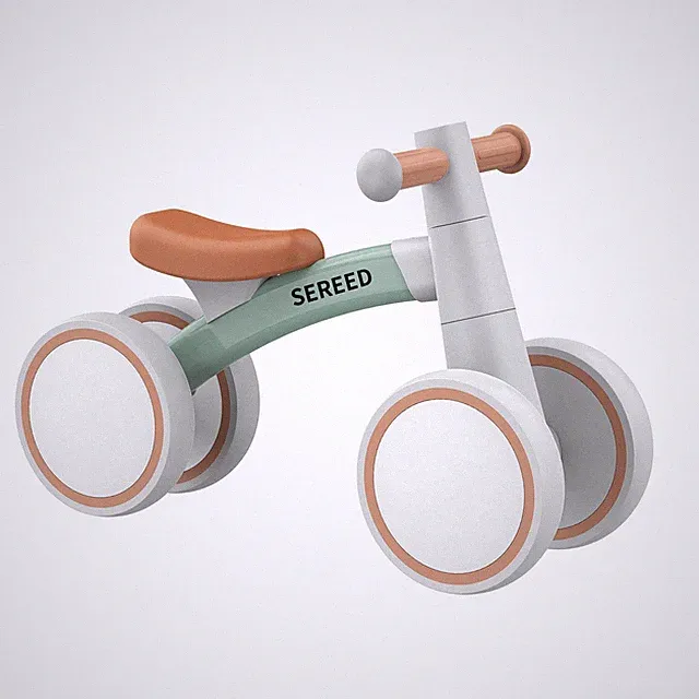SEREED Baby Balance Bike for 1-2 Year Olds - 4 Wheels, First Small, Green