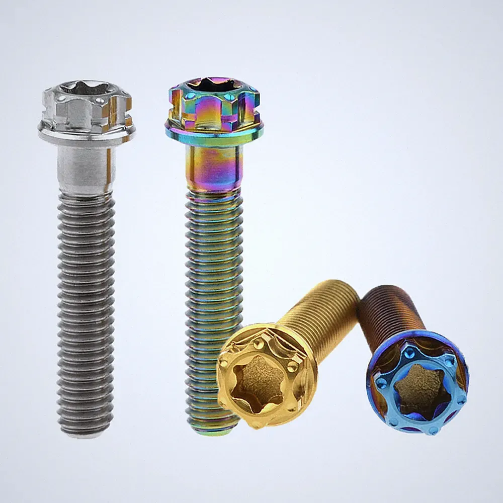 Ti Titanium Bolts M6x30mm Flange T30 Torx Head Screw Bicycle Fixed Gear Fastener