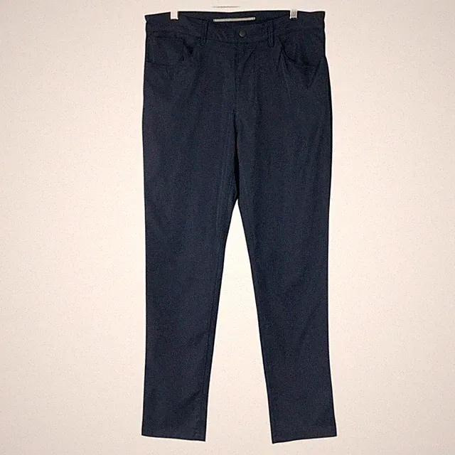 Zara Durability Navy Blue Tech Pants 31 Button Zip Fly Commuter Bike Patch